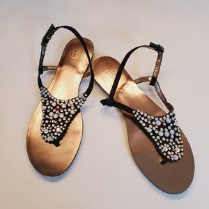 TT Bagatt thong sandals jewelled embellished 37